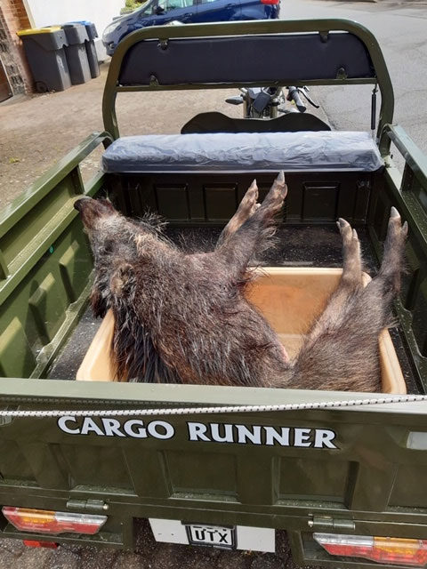 Verwendung des Cargo Runner E-Lastenrads bei der Jagd
